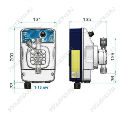 Насос дозир. мембранный eONE MF 1-10 100/250V PVDF TFE/P