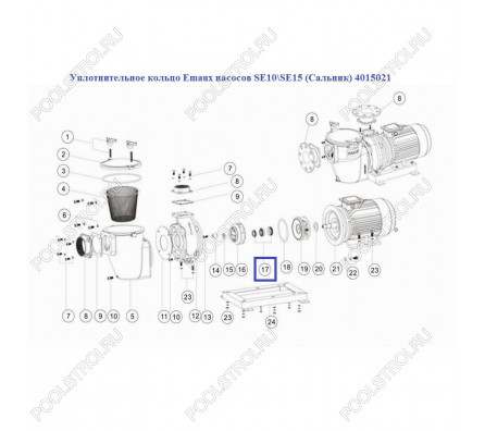 Уплотнительное кольцо Aquaviva насосов SE10\SE15 (Сальник) 4015021